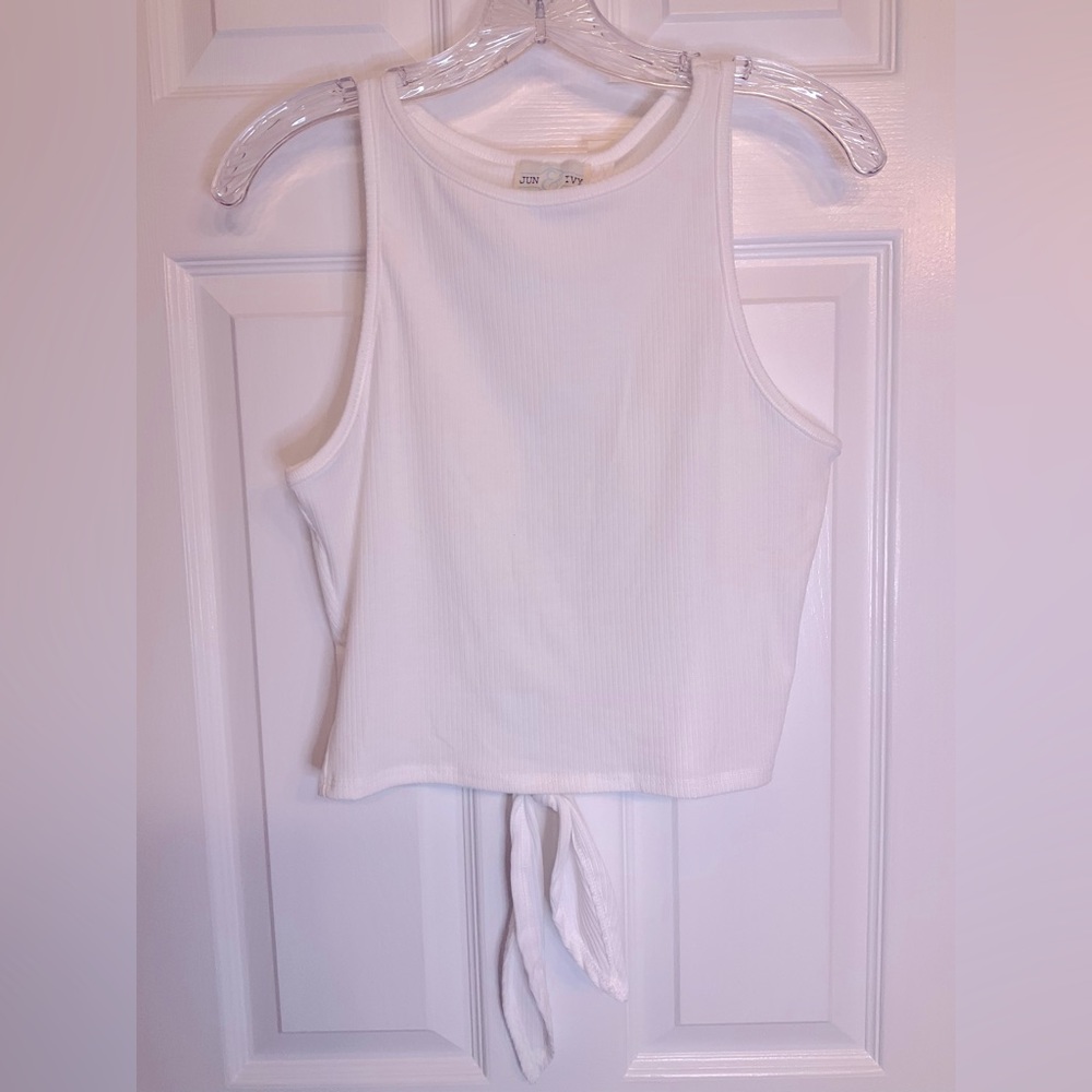 Jun & Ivy Rib Sleeveless Crewneck Women’s Crop Top